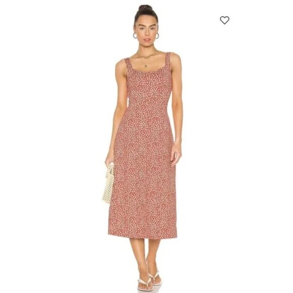 Free People Lorelai Midi Dress L NWT Daisy Print Tie Back Heavy Knit Sleeveless - Picture 6 of 12